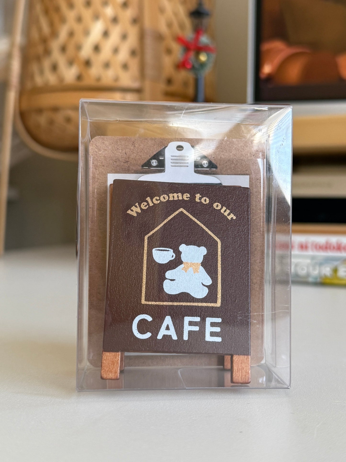Bear Café Wood Clip Calendar 2026