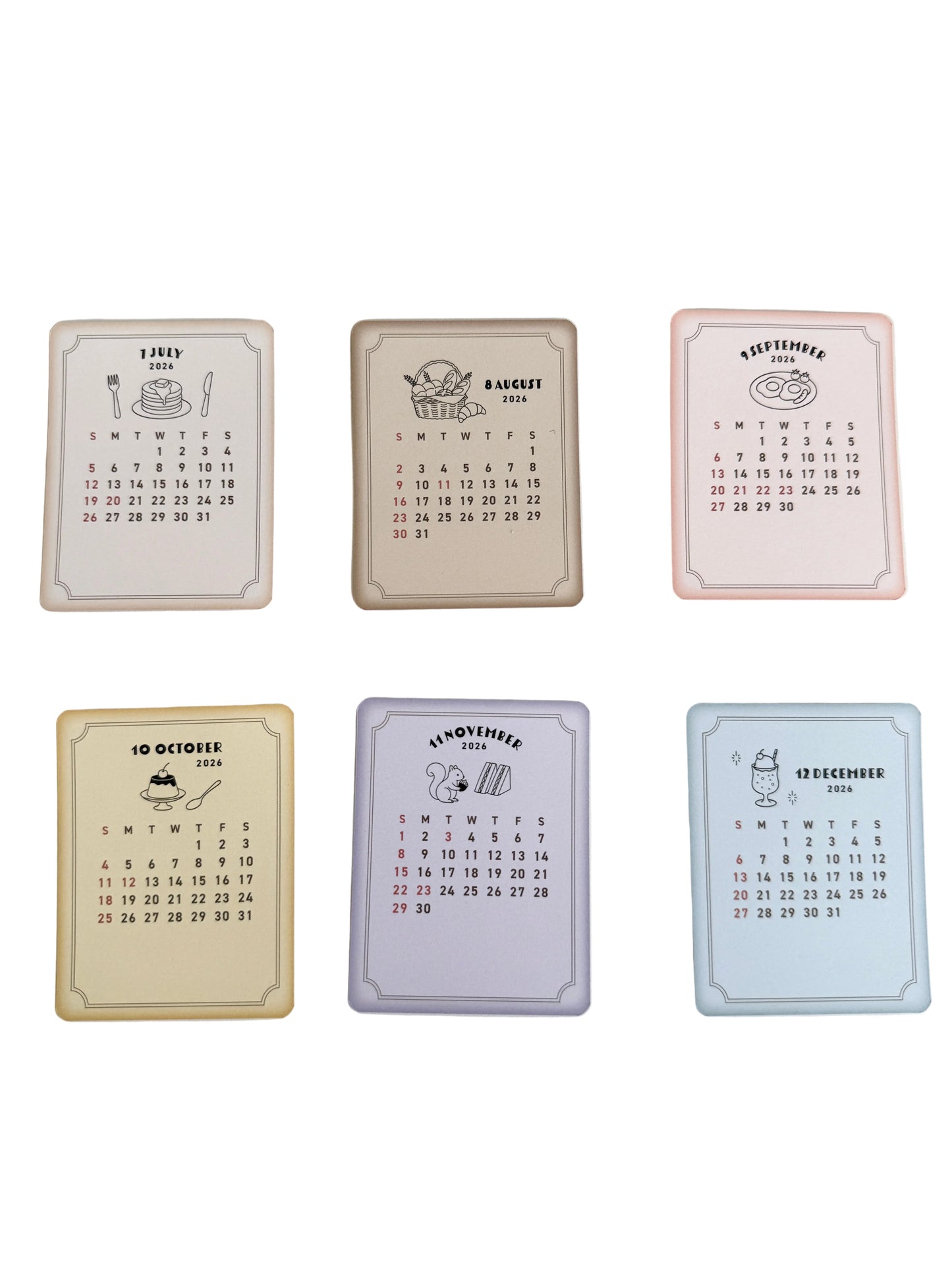 Bear Café Wood Clip Calendar 2026