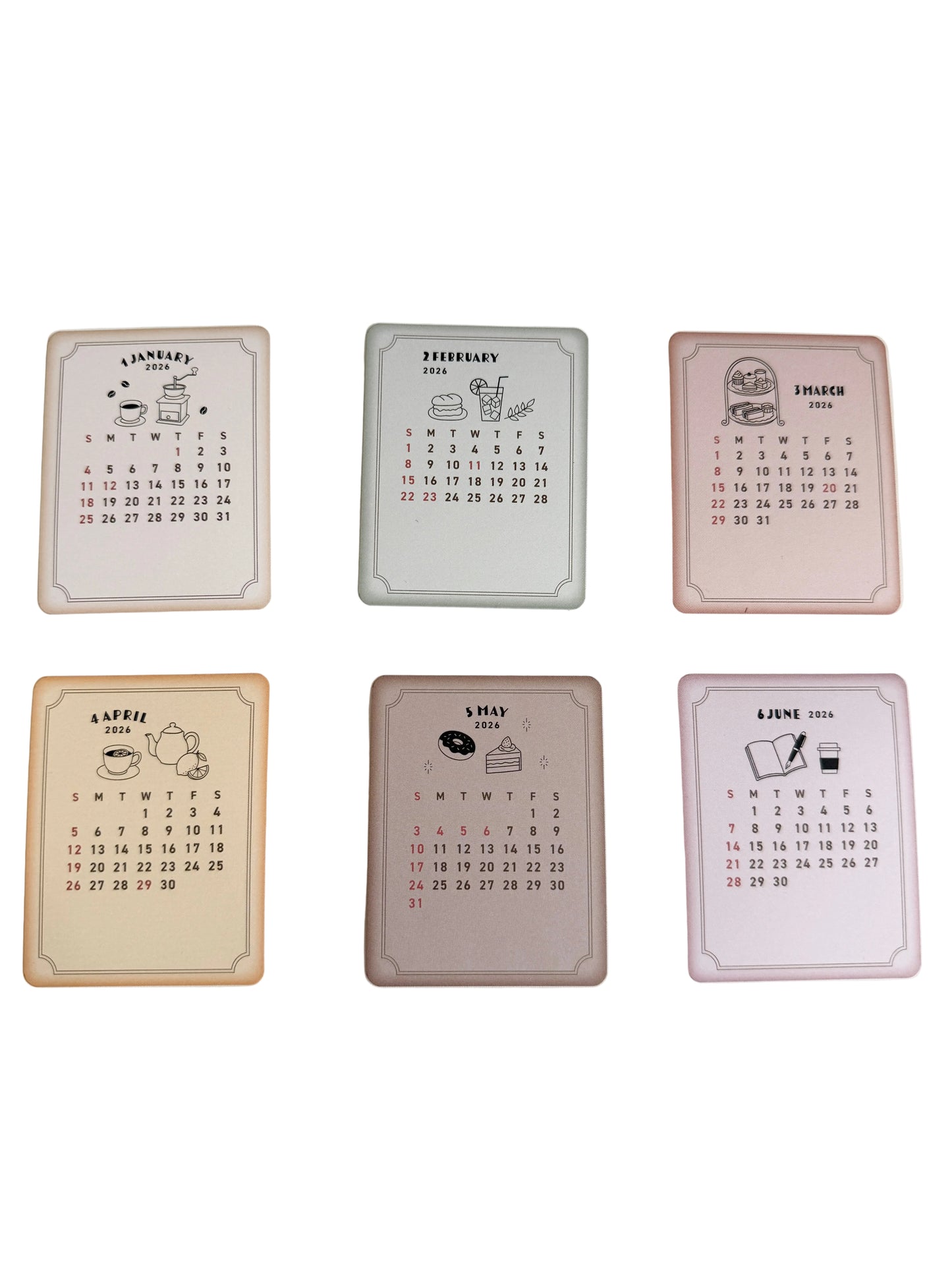 Bear Café Wood Clip Calendar 2026